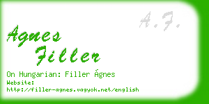 agnes filler business card